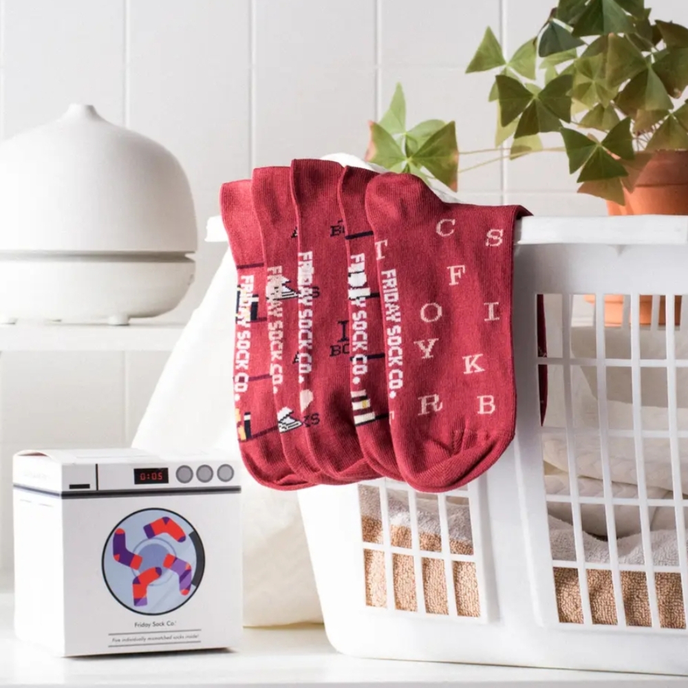 NWT Friday Sock Co. Lost Sock Laundry Box - Cranberry
